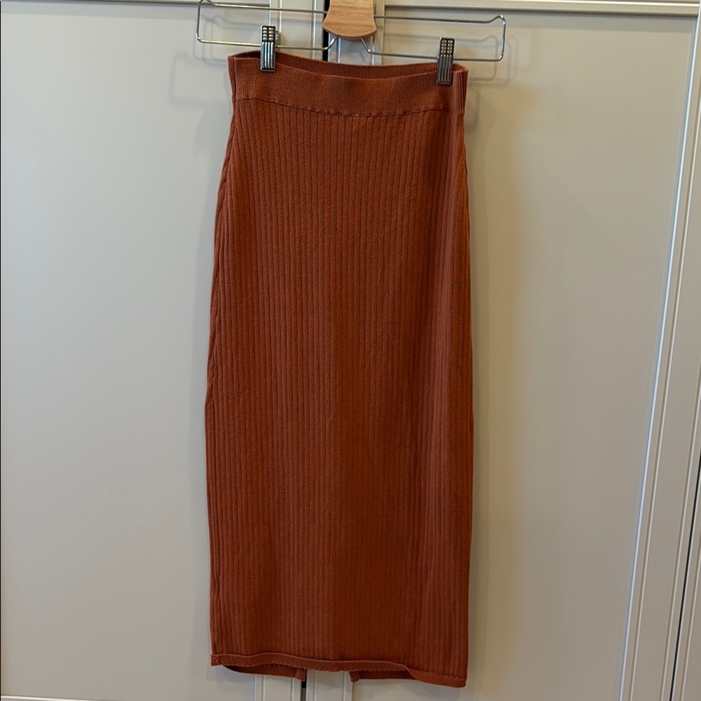 Free People Rust Midi Skirt